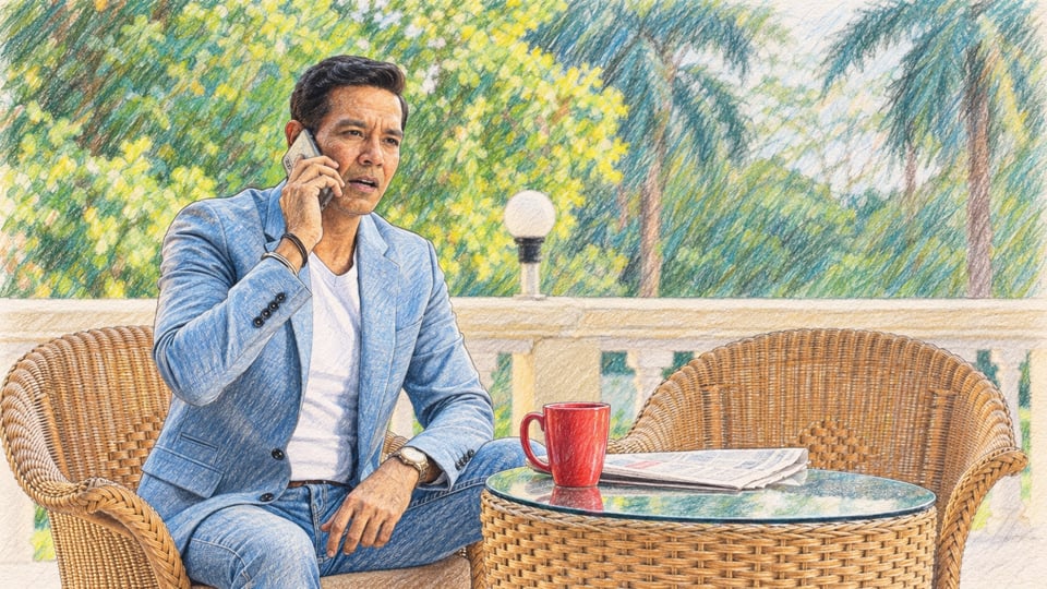 Colour pencil artwork for PNB MetLife — Baaton Mein Mat Aana — Fake Insurance Calls