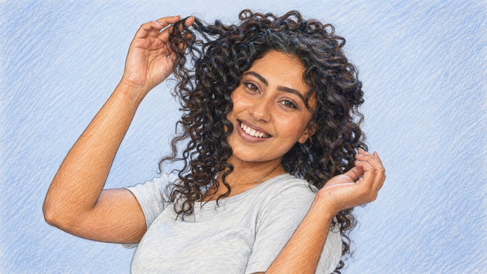 Colour pencil artwork for Earth Rhythm — Phyto Curls