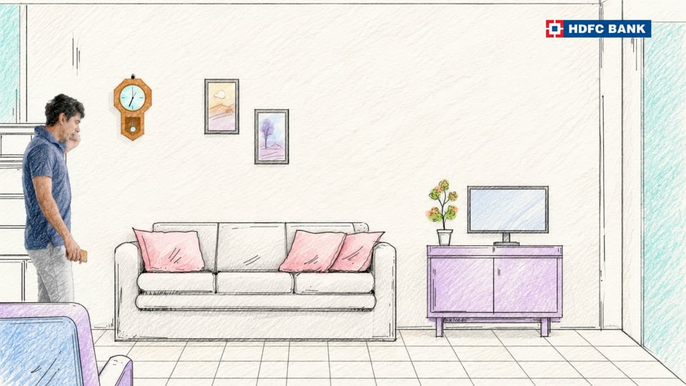 Colour pencil artwork for HDFC